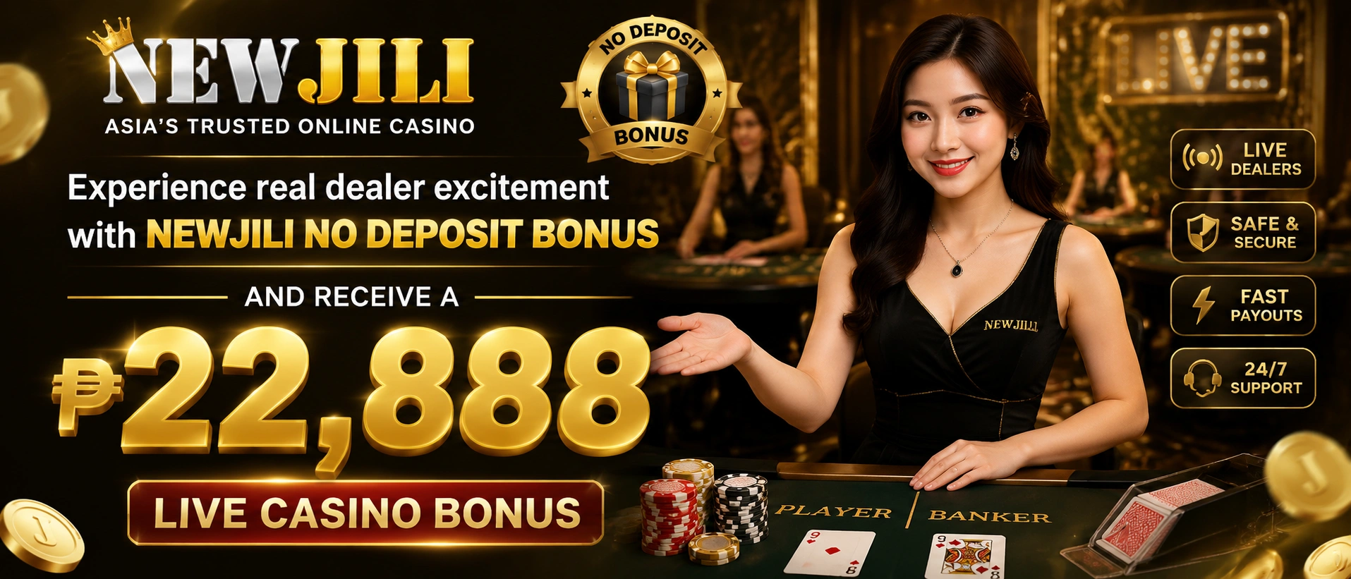 Live blackjack table with cards and dealer interaction